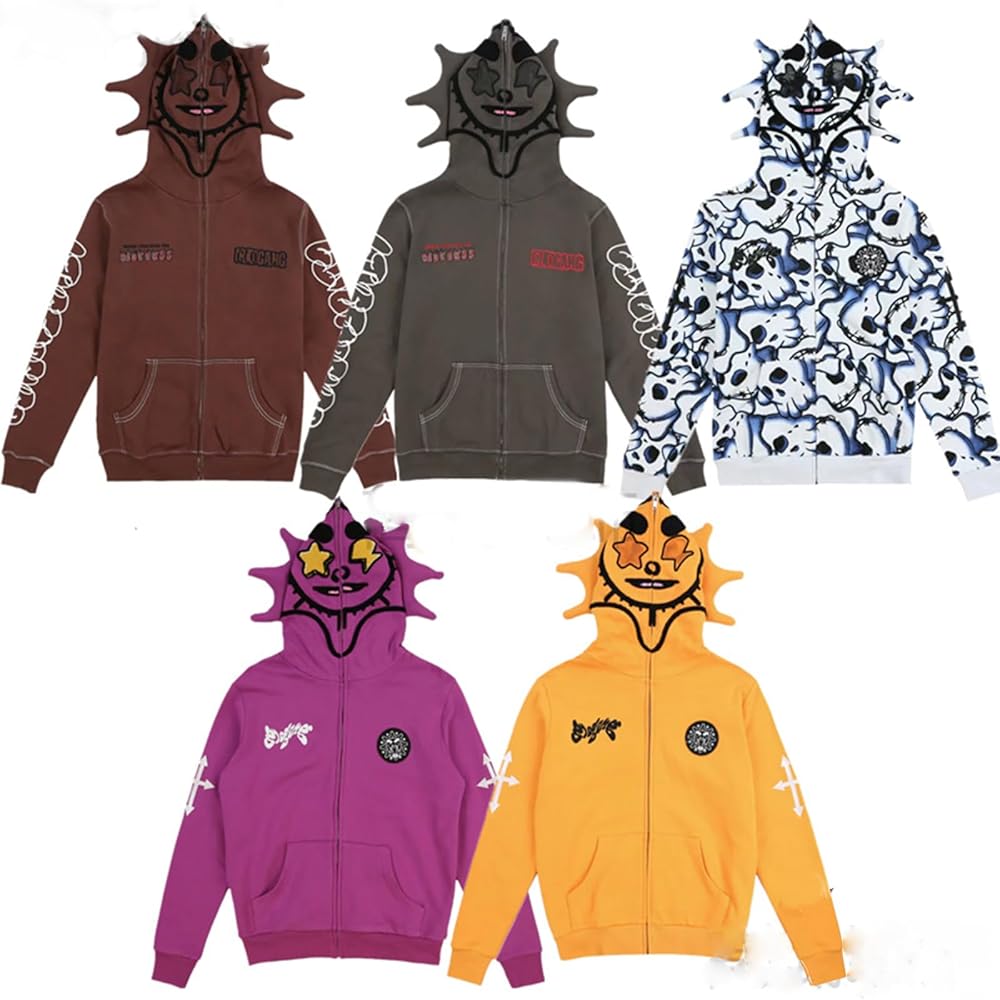 KOSUSANILL Y2k Womens Men Full Zip Up Designer Hoodies Over